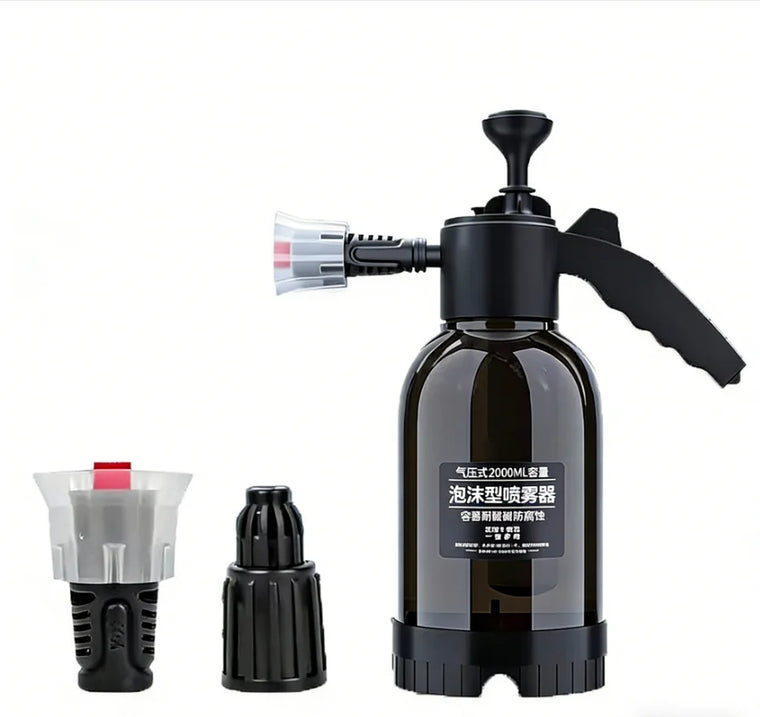 2L Hand Pump Foam Sprayer with 2 Types of Nozzle Hand Pneumatic Foam Cannon Snow Foam Car Wash Spray Bottle Car Window Cleaning
