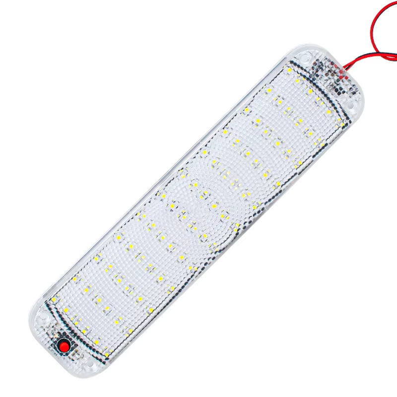 12V-80V 72LED Interior Light Bar Strip Light with Switch LED Car Interior Lamp Lighting Camper Bus Motorhome Boat Roof Light