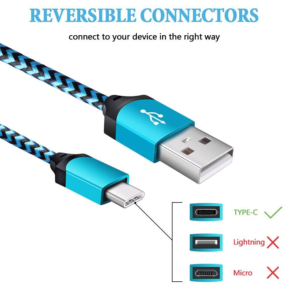 USB C Cable for Iphone 17E 17 Air 16E 16 15 Pro Max 15Pro, Type C Cable Fast Charging Phone Charger Braided Android Cord for Samsung Galaxy S16 S25 S24 Ultra S23 A17 Google Pixel 9A 10 USBC Wire