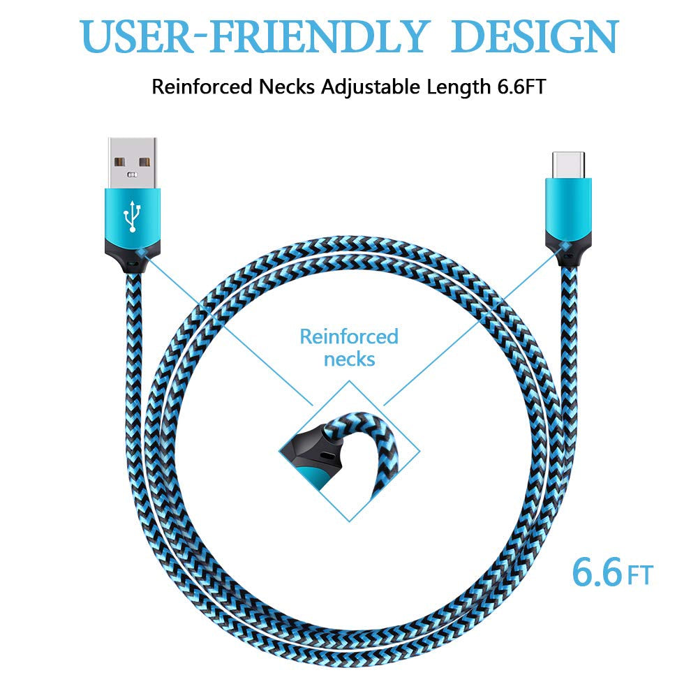 USB C Cable for Iphone 17E 17 Air 16E 16 15 Pro Max 15Pro, Type C Cable Fast Charging Phone Charger Braided Android Cord for Samsung Galaxy S16 S25 S24 Ultra S23 A17 Google Pixel 9A 10 USBC Wire