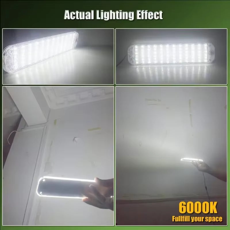 12V-80V 72LED Interior Light Bar Strip Light with Switch LED Car Interior Lamp Lighting Camper Bus Motorhome Boat Roof Light
